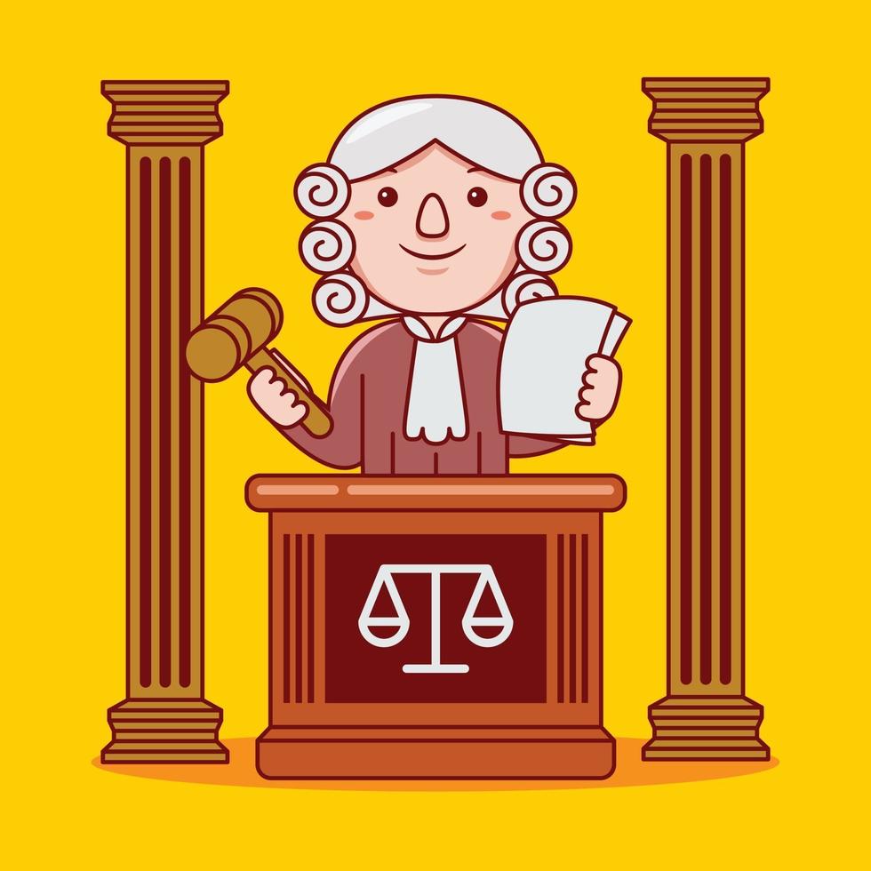 Man judge profession in flat design style. vector