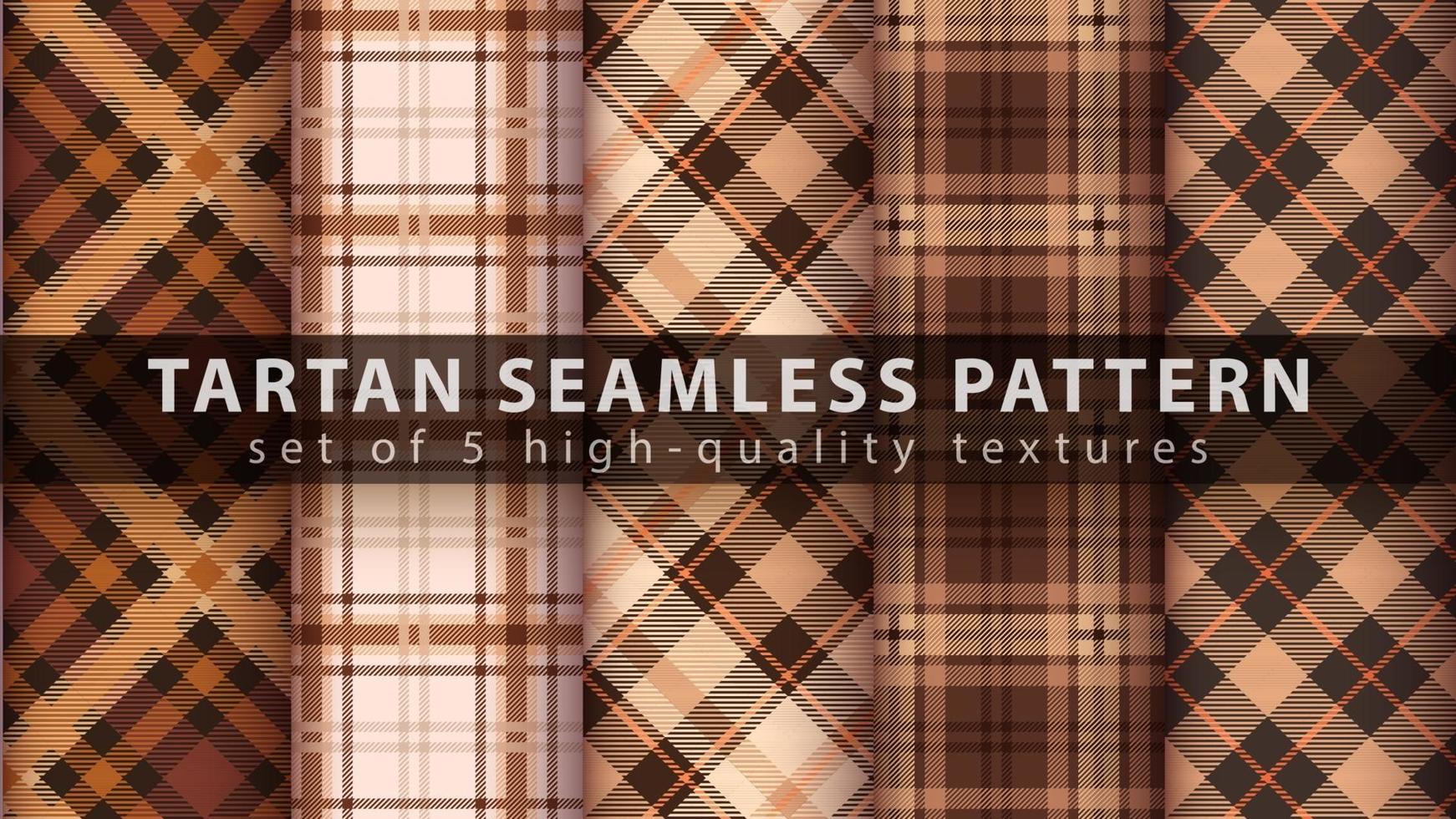 Set classic tartan seamless pattern. vector