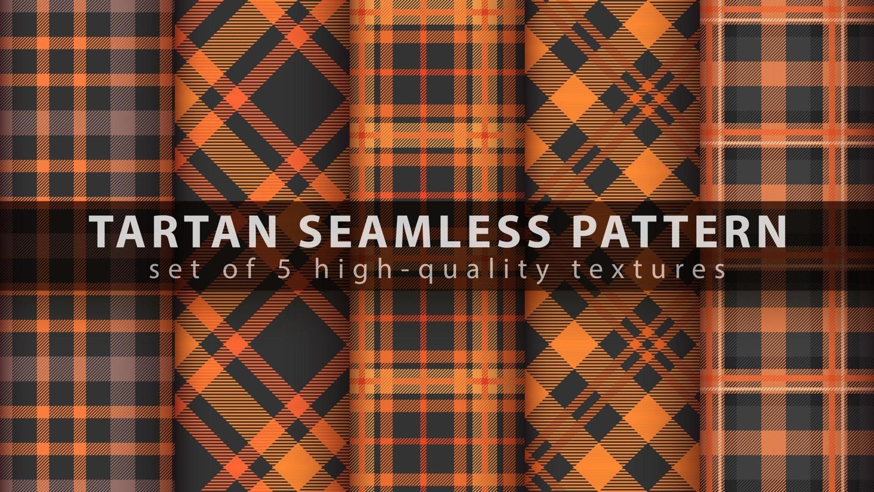 Set classic tartan seamless pattern. vector