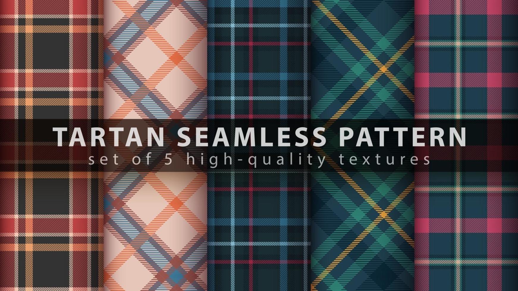 Set classic tartan seamless pattern. vector