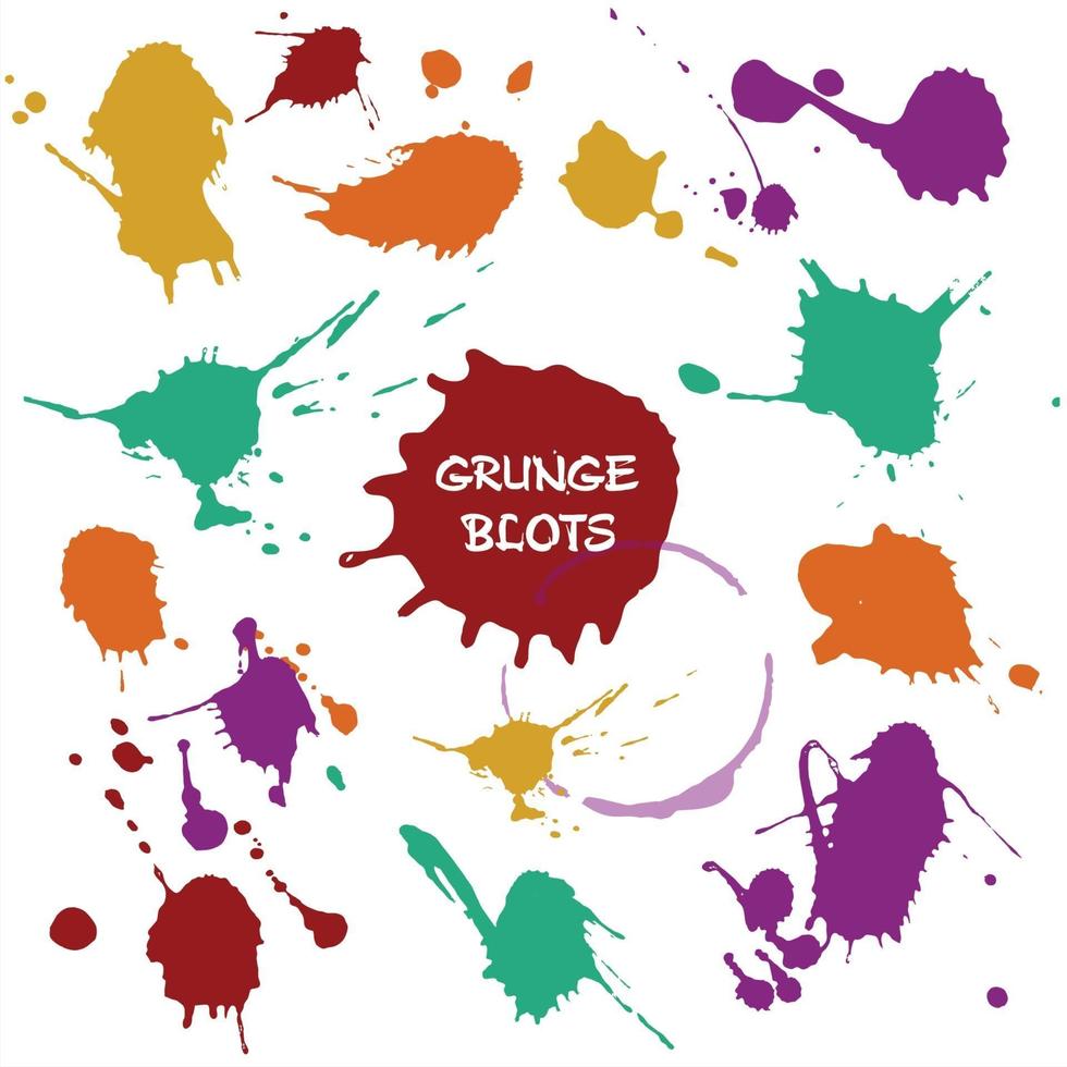Blots color set vector illustration