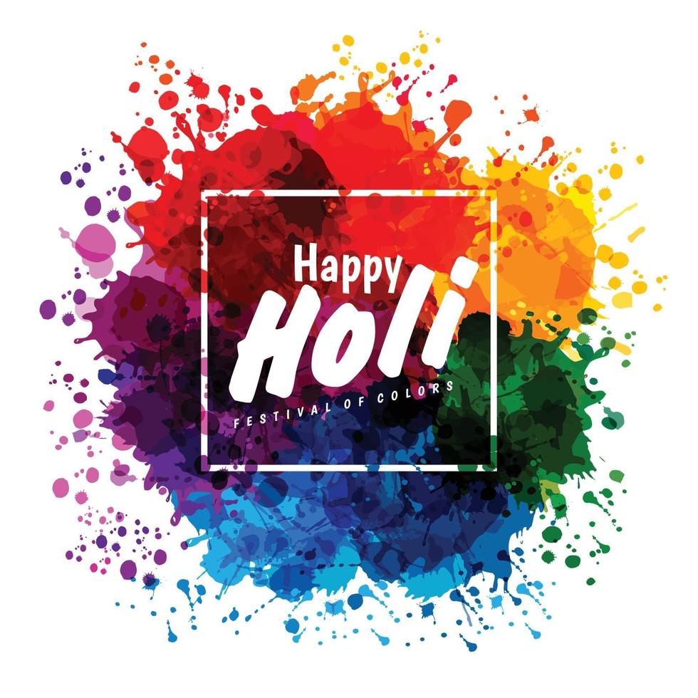 Holi spring festival of colors vector design element and sample text.