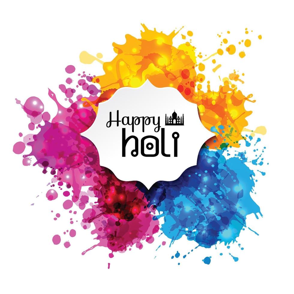 Holi spring festival of colors vector design element and sign