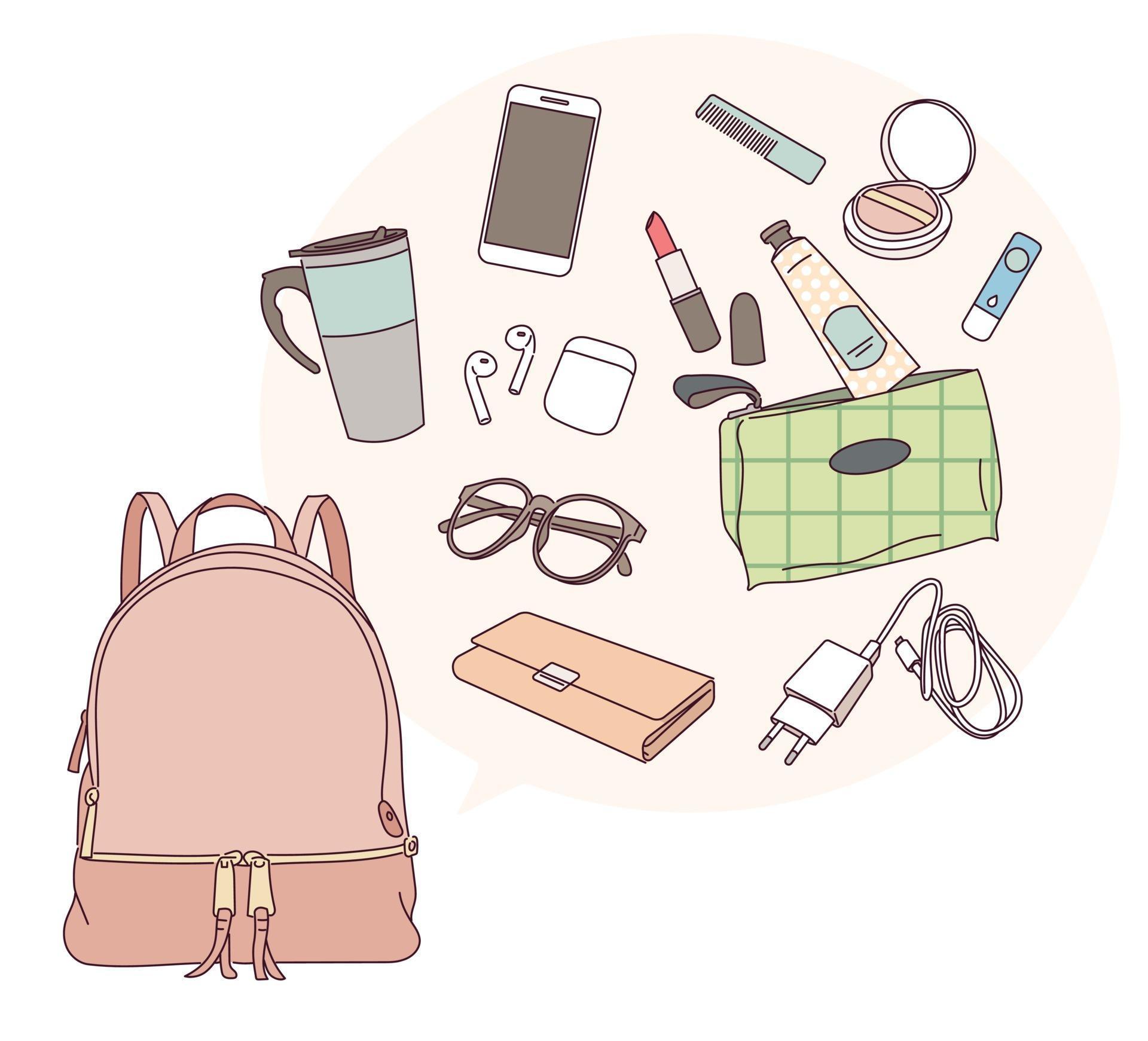 what's in my bag 2175927 Vector Art at Vecteezy