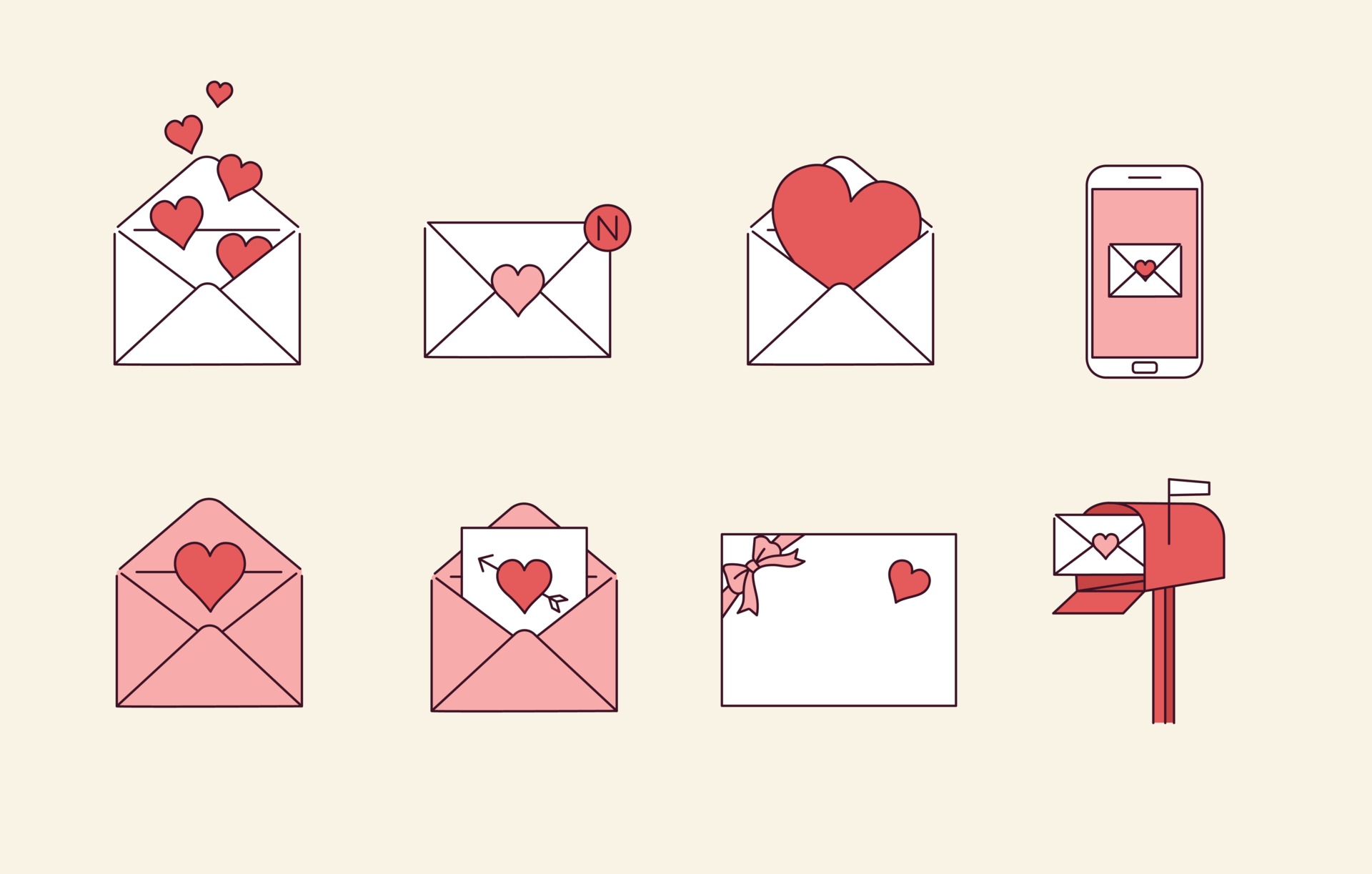 love letters illustration 2176002 Vector Art at Vecteezy