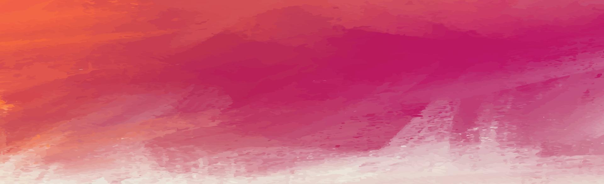 Panoramic texture of realistic red watercolor on a white background - Vector