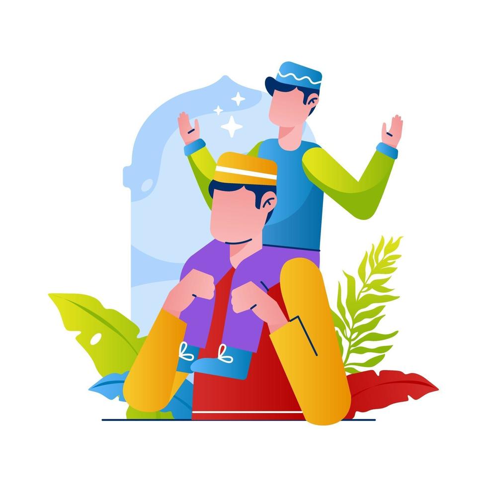 Muslim Family Illustration vector
