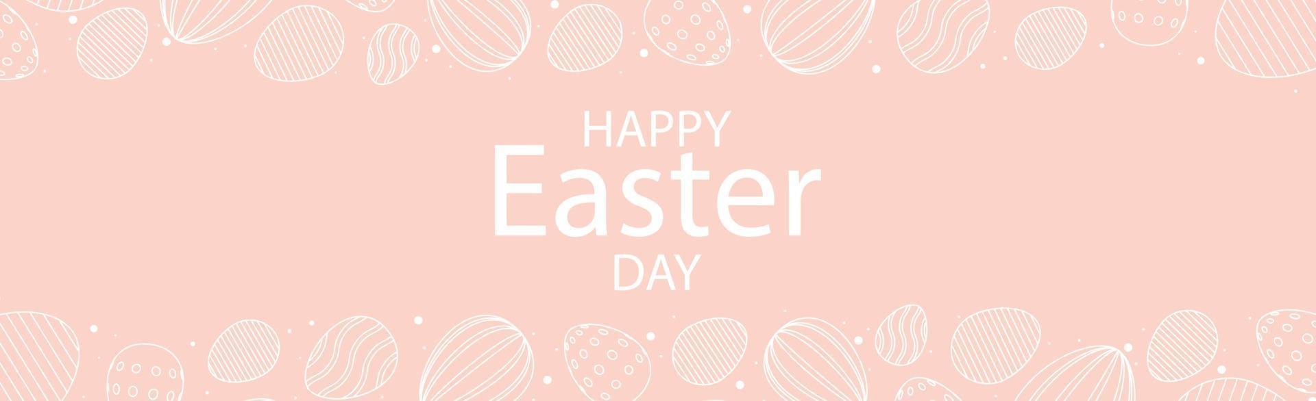 Pink Easter background with holiday congratulations - Vector