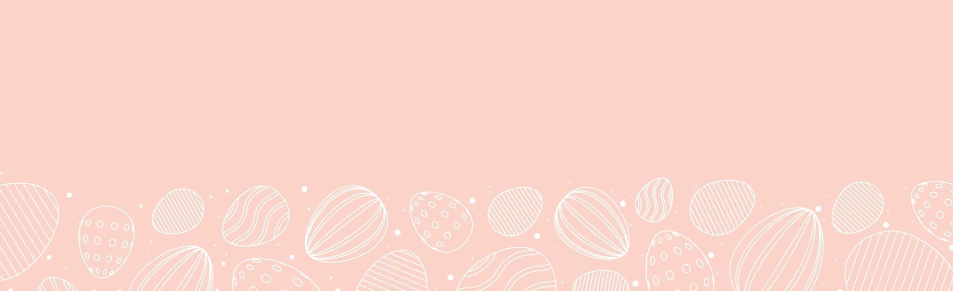 Pink Easter background with holiday elements - Vector