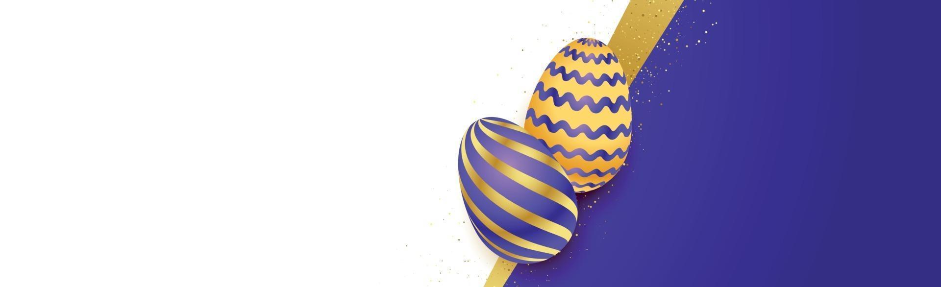 Easter background template with festive eggs - Vector