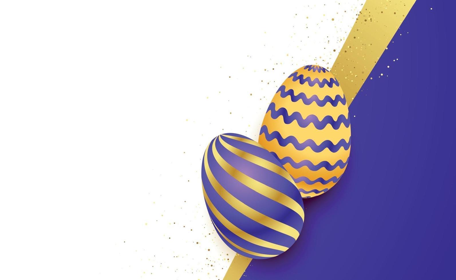 Easter background template with festive eggs - Vector