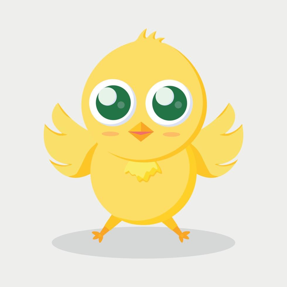 Yellow Easter chicken on a white background - Vector