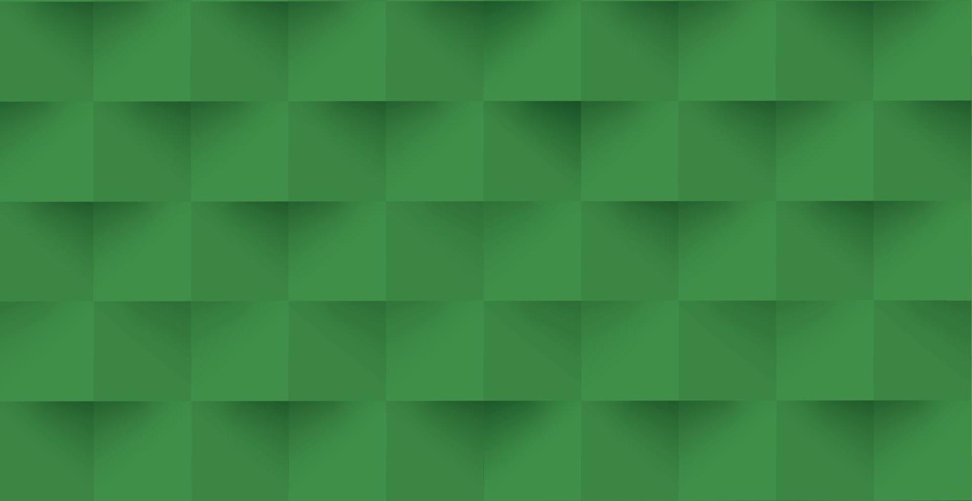 Fondo verde abstracto, plantilla web, cuadrados con sombra - vector