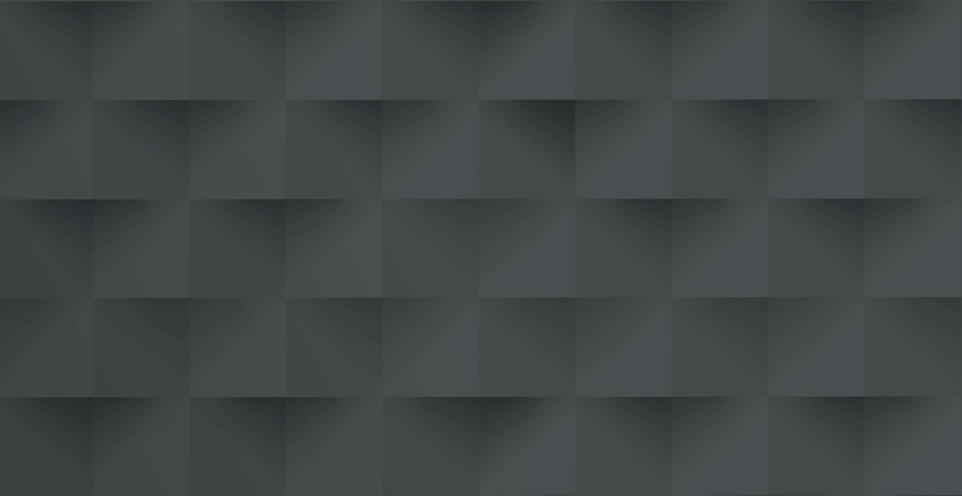 Abstract black background, web template, squares with shadow - Vector