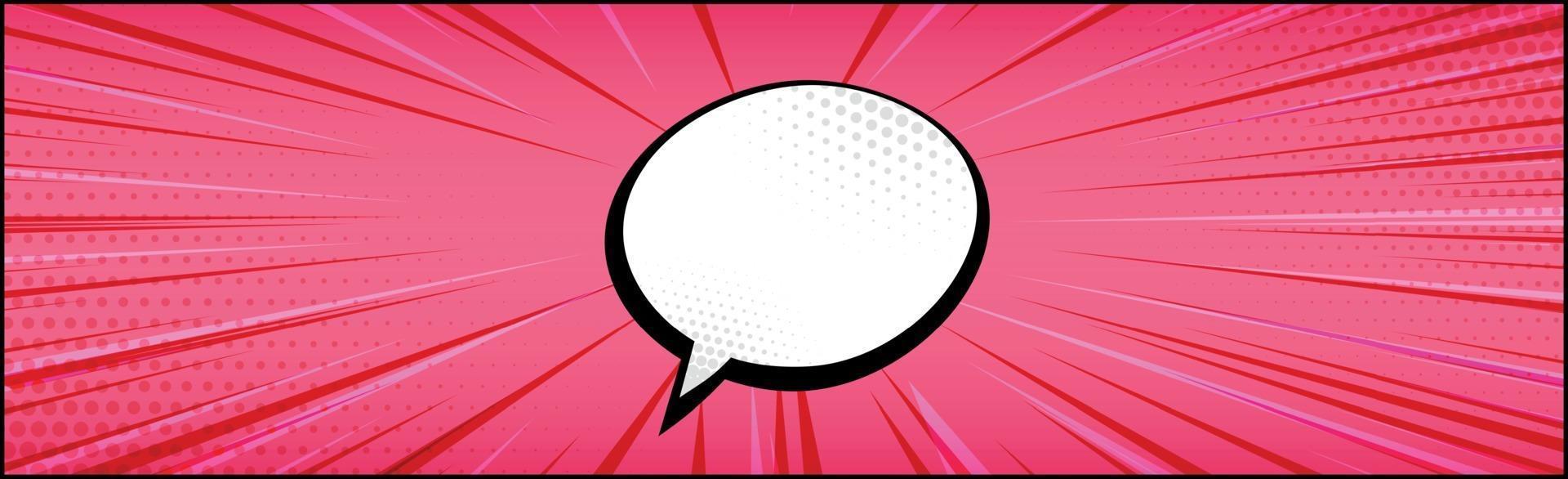 Panoramic red comic zoom with lines - Vector