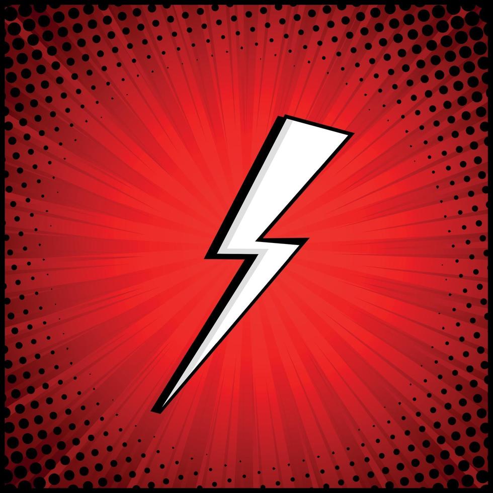 Red comic zoom with lines and dots - Vector