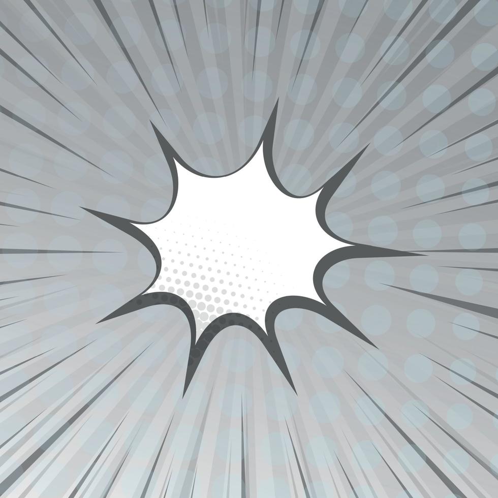 Black and White Comic Zoom with Lines and Dots - Vector