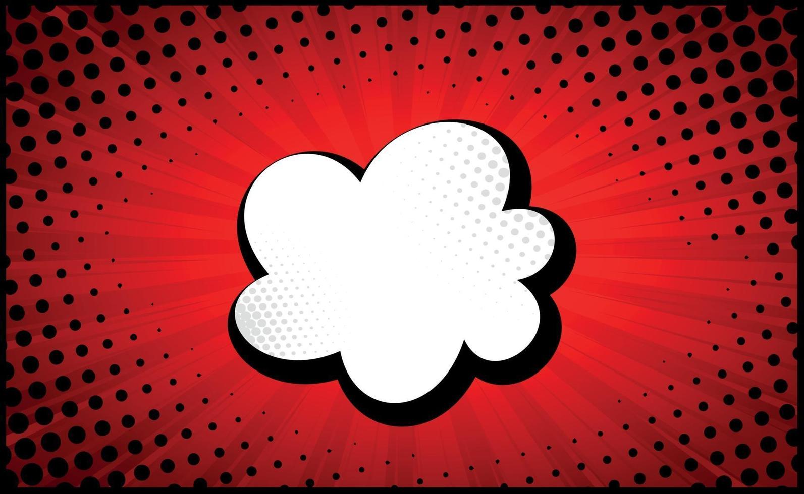 Red comic zoom with lines and dots - Vector