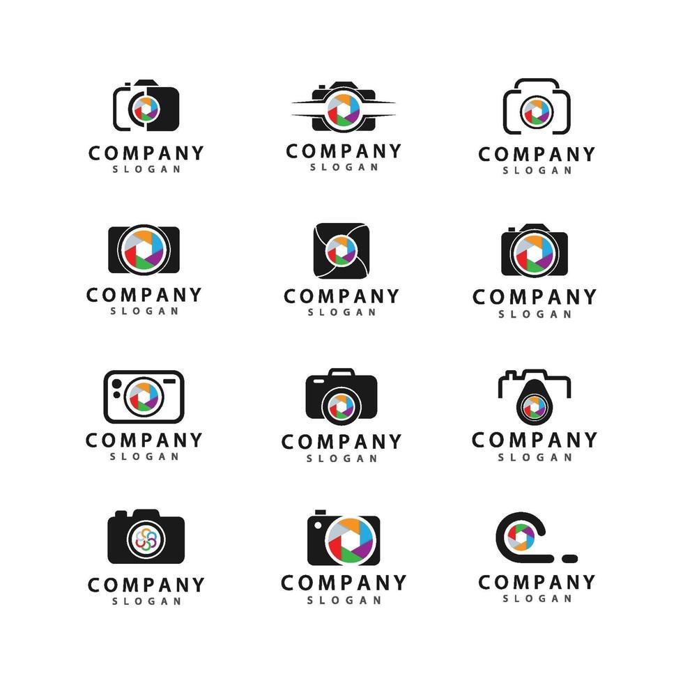 paquete de iconos de logotipo de cámara vector