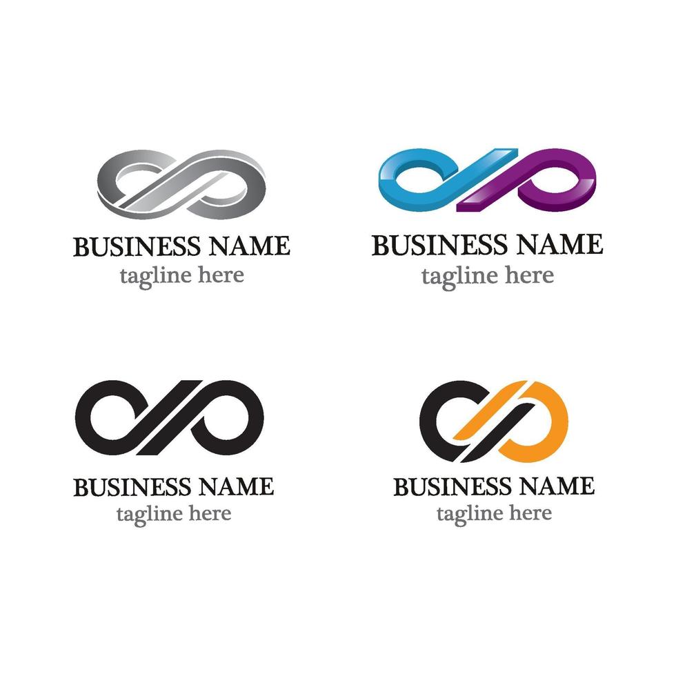 Infinity logo template icon set vector
