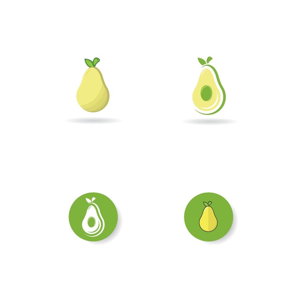 Pear vector logo set