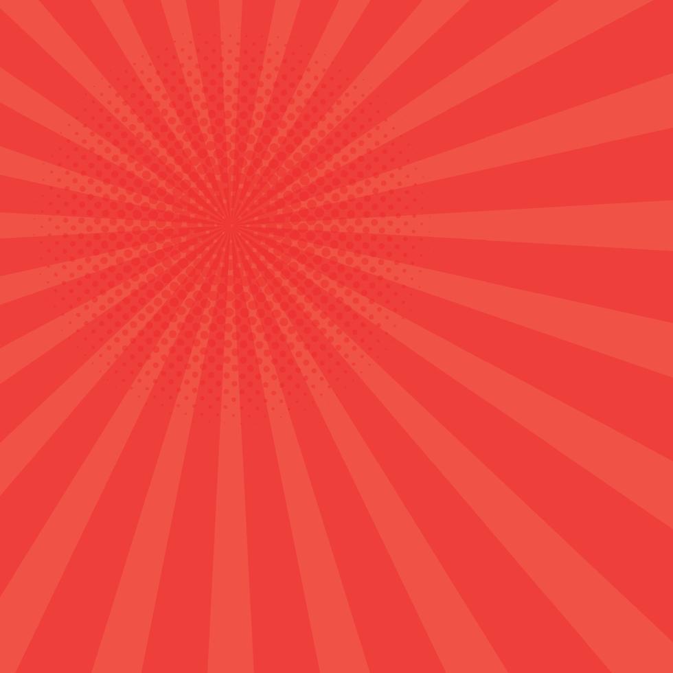 Red comic zoom with lines and dots - Vector