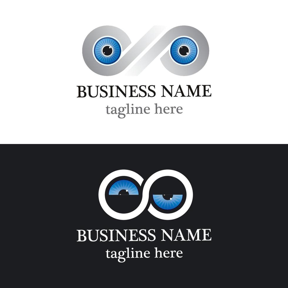 Eye infinity logo design vector