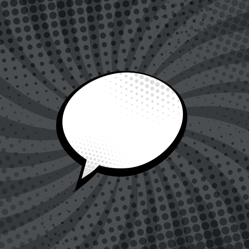 Black and White Comic Zoom with Lines and Dots - Vector