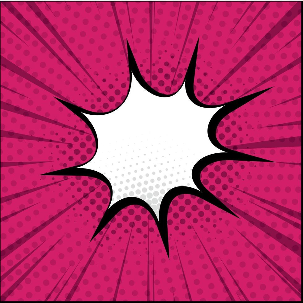 Red comic zoom with lines, dots and white elements - Vector