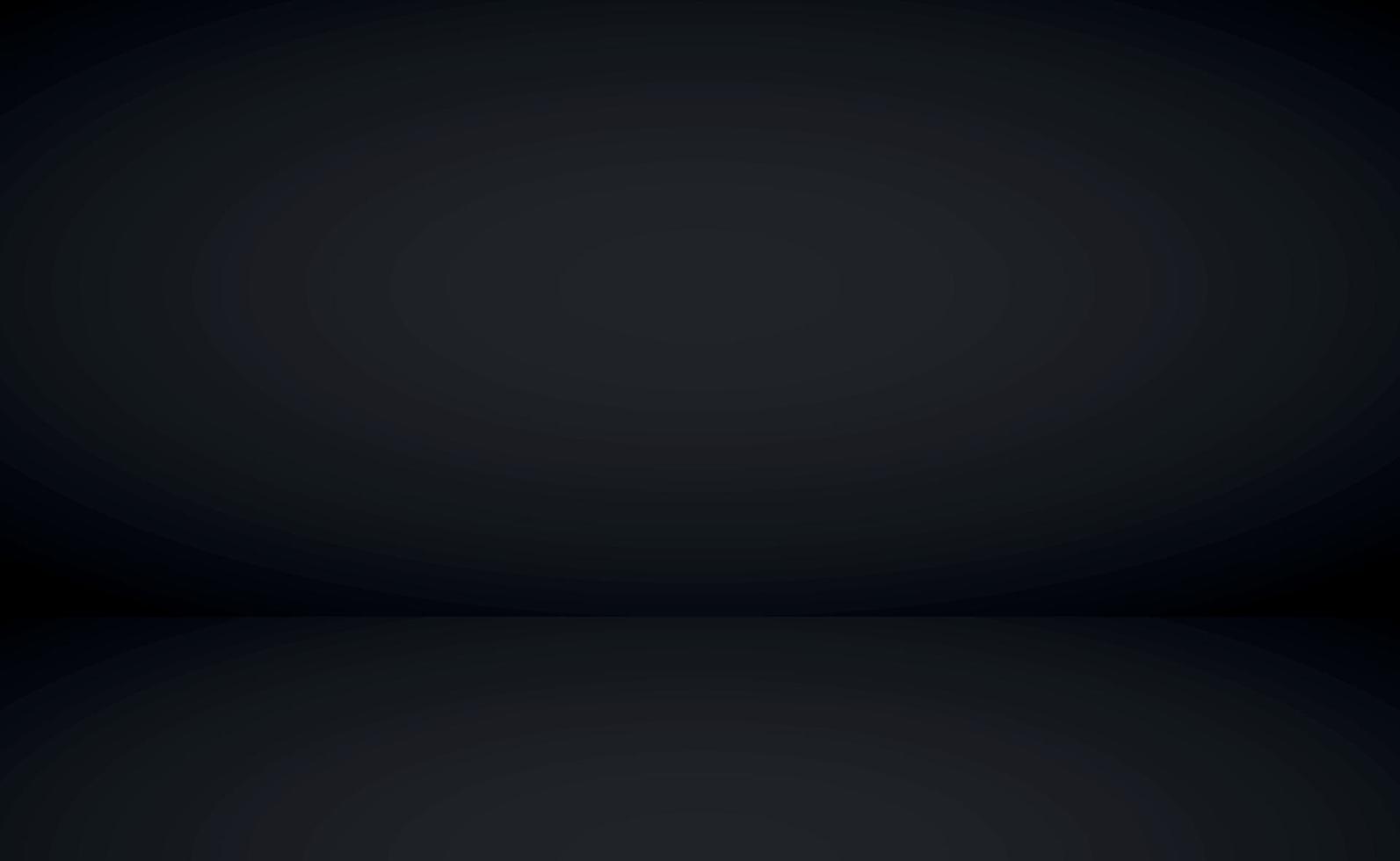 Black panoramic studio background with white glow vector