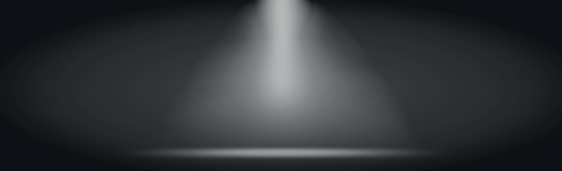 White and black panoramic background with white spotlights - Vector