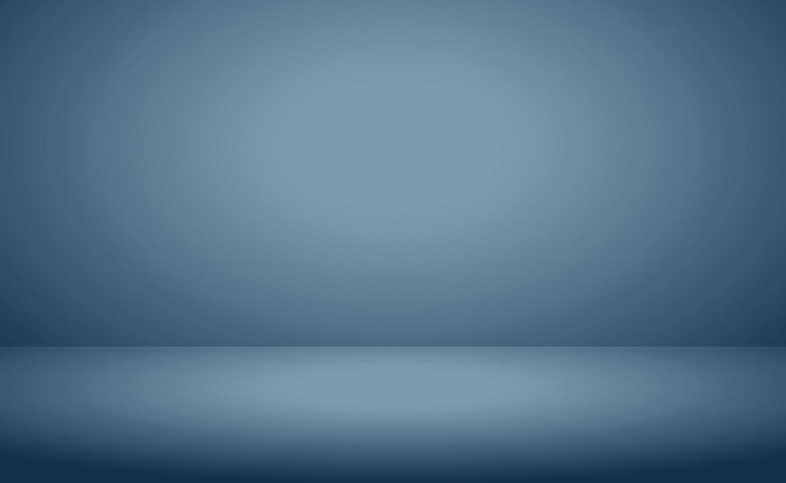 Blue panoramic studio background with white glow vector