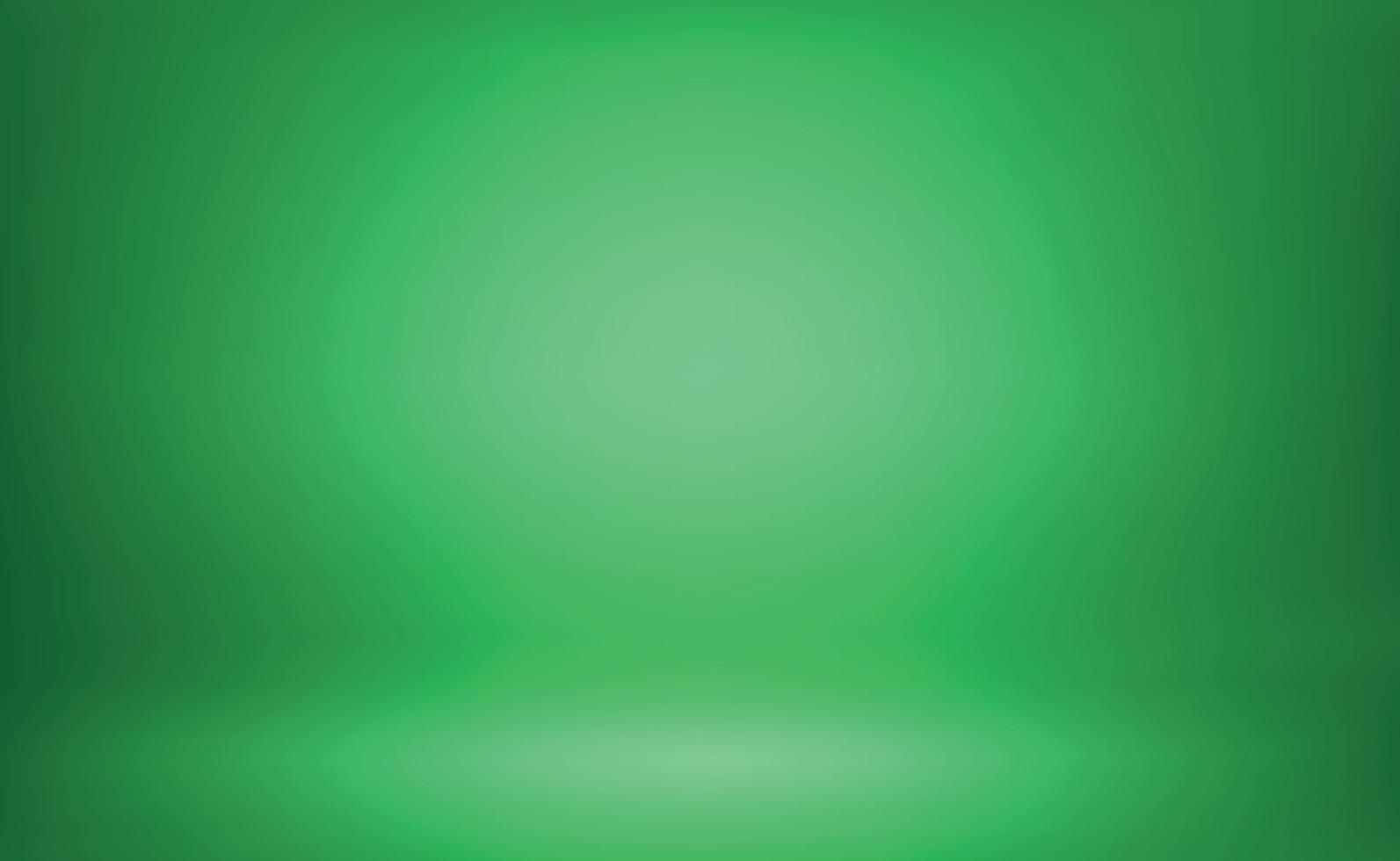 Green panoramic studio background with white glow vector