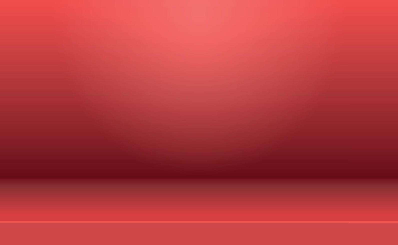 Red panoramic studio background with white glow vector