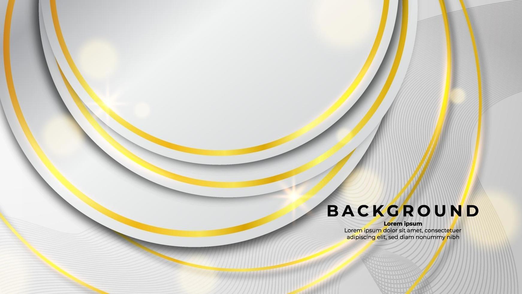 Abstract Golden Outline Circle on white background with glitter effect and shiny color gold vector