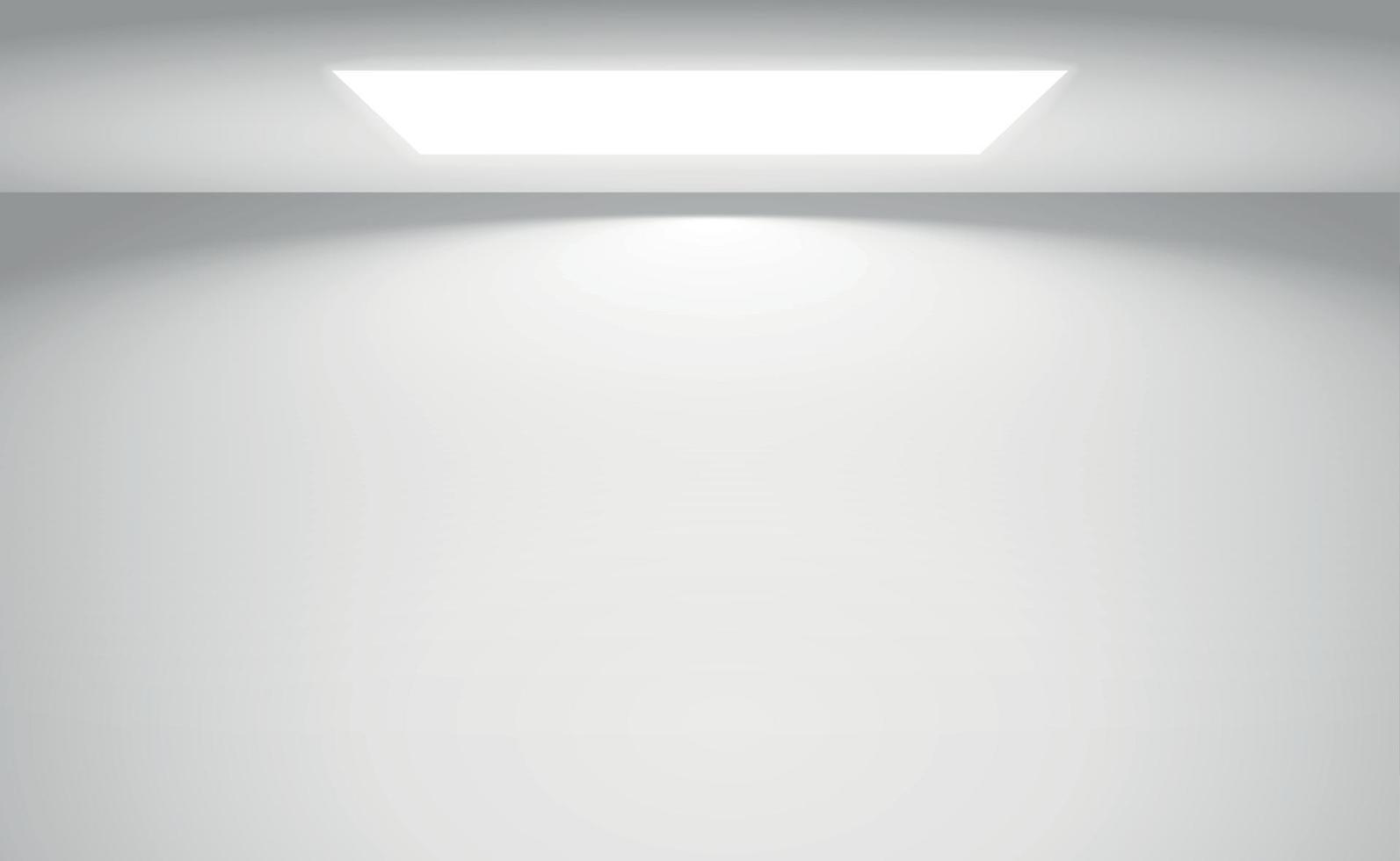 White with gray panoramic studio background with white glow - Vector