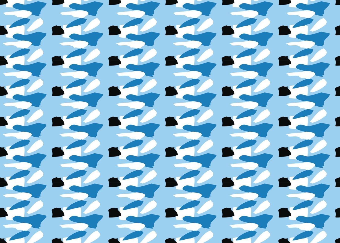 Vector texture background, seamless pattern. Hand drawn, blue, white, black colors.