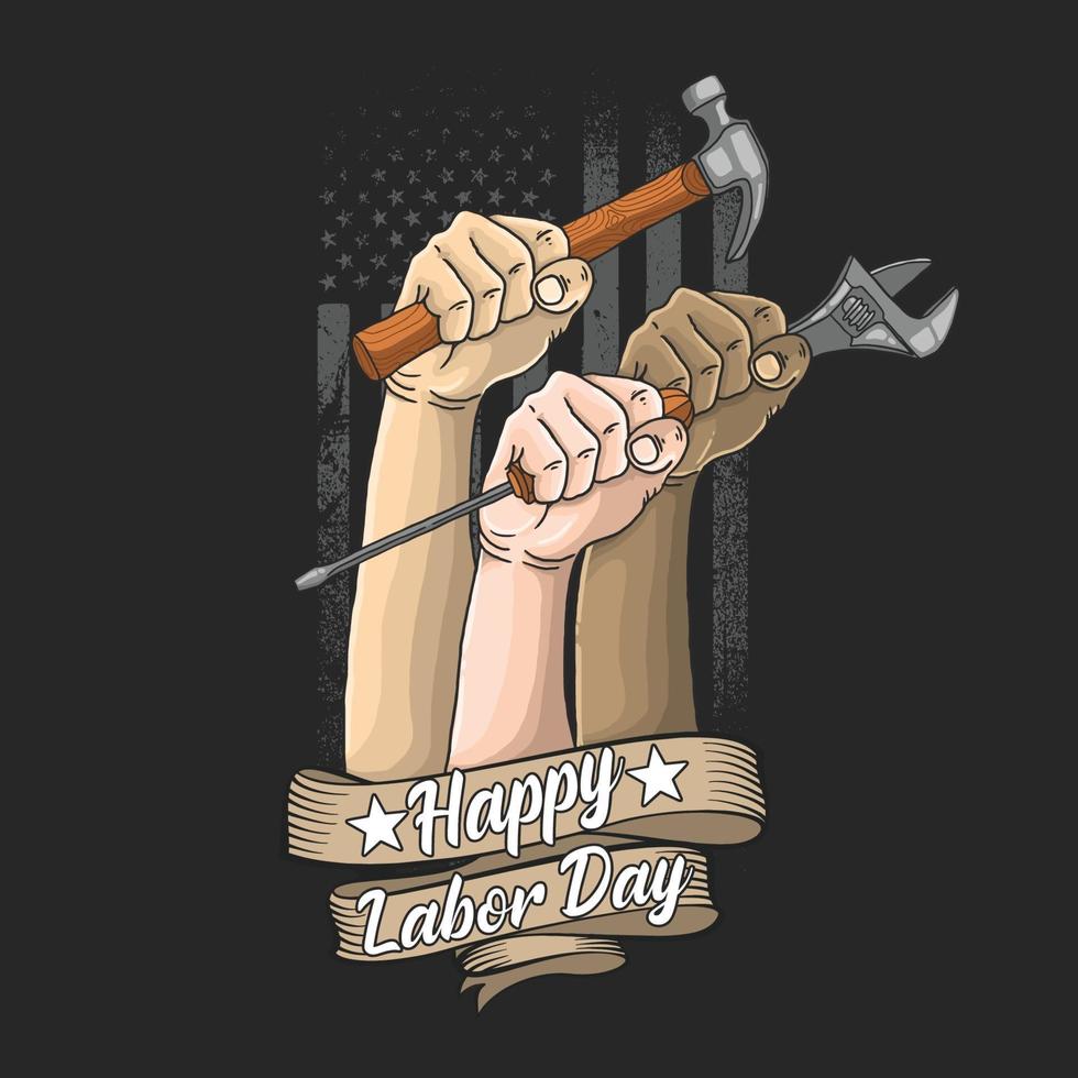 american labor day worker day illustration vector