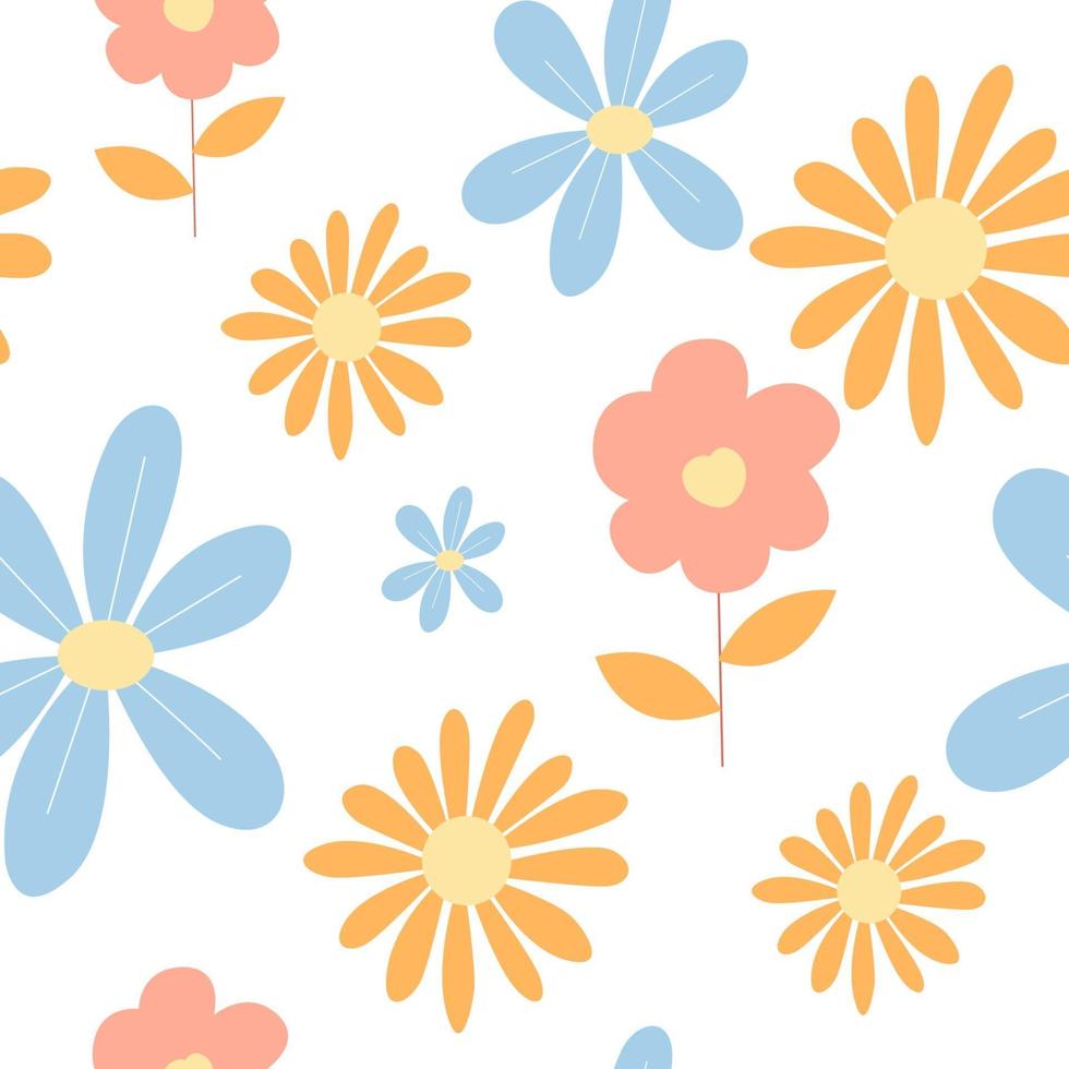 Botanical flower seamless patterns. Vector design for paper, cover, wallpaper, fabric, textile, and other project.