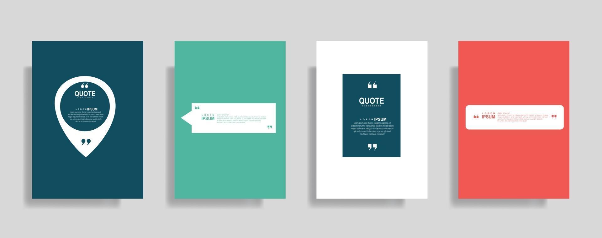 Quotes frame blank templates set. Text in brackets Quotes frame blank templates set. Text in brackets
