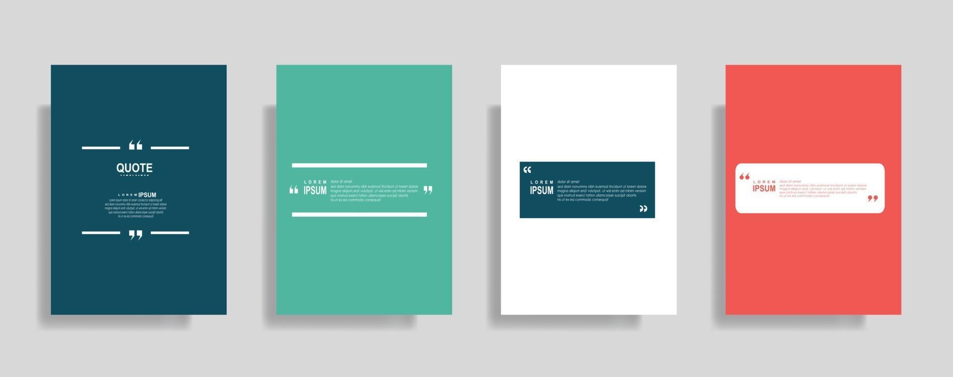 Quotes frame blank templates set. Text in brackets