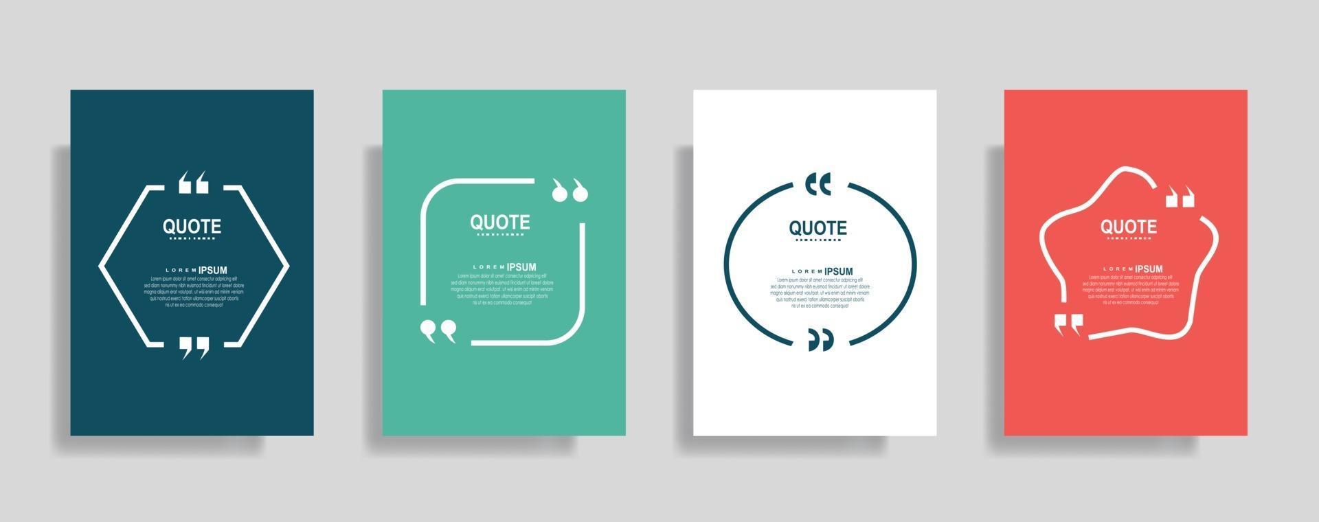 Quotes frame blank templates set. Text in brackets Quotes frame blank templates set. Text in brackets