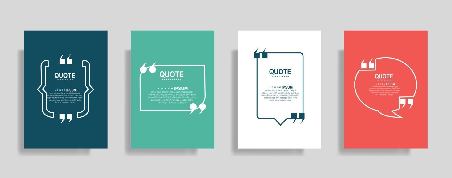 Quotes frame blank templates set. Text in brackets Quotes frame blank templates set. Text in brackets