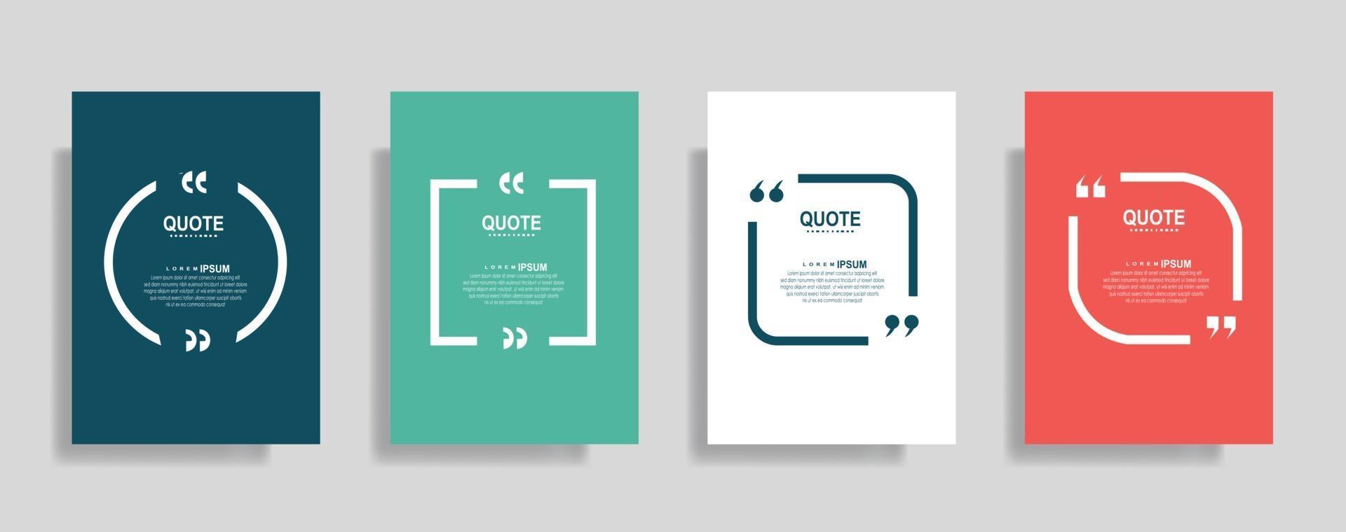 Quotes frame blank templates set. Text in brackets Quotes frame blank templates set. Text in brackets