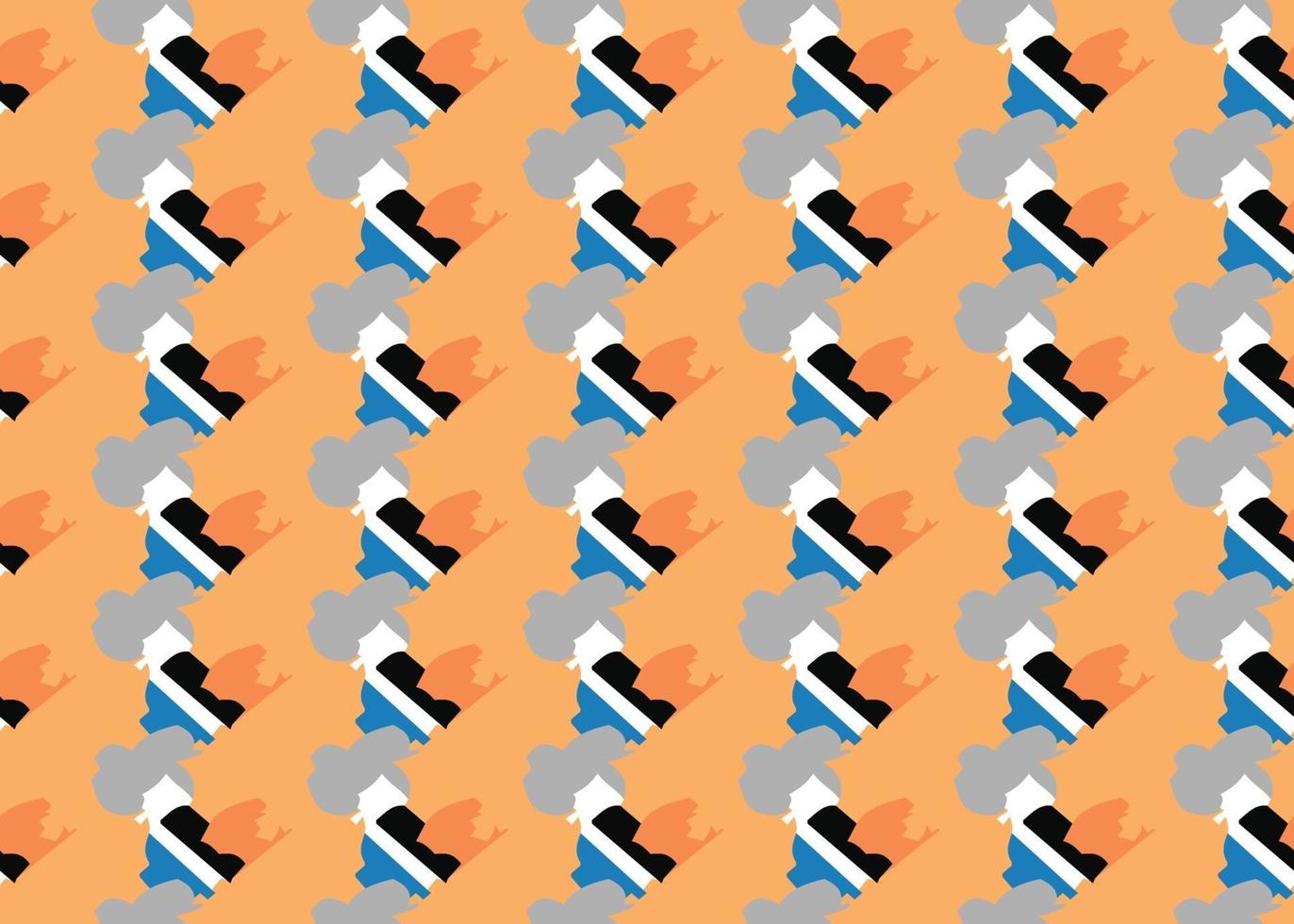 Vector texture background, seamless pattern. Hand drawn, orange, grey, blue, black, white colors.