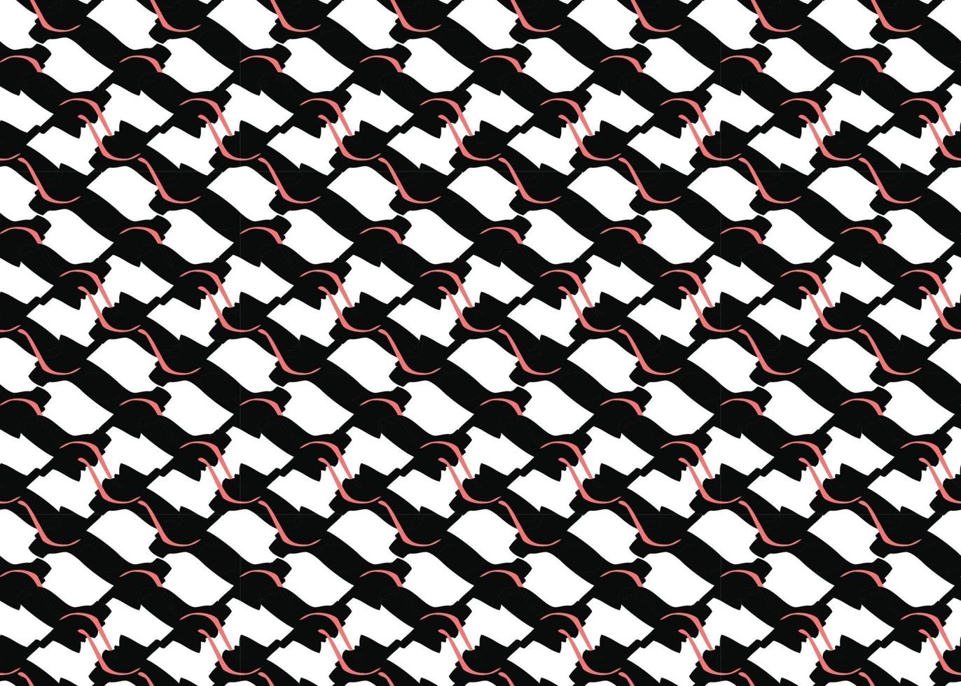 Vector texture background, seamless pattern. Hand drawn, black, red, white colors.