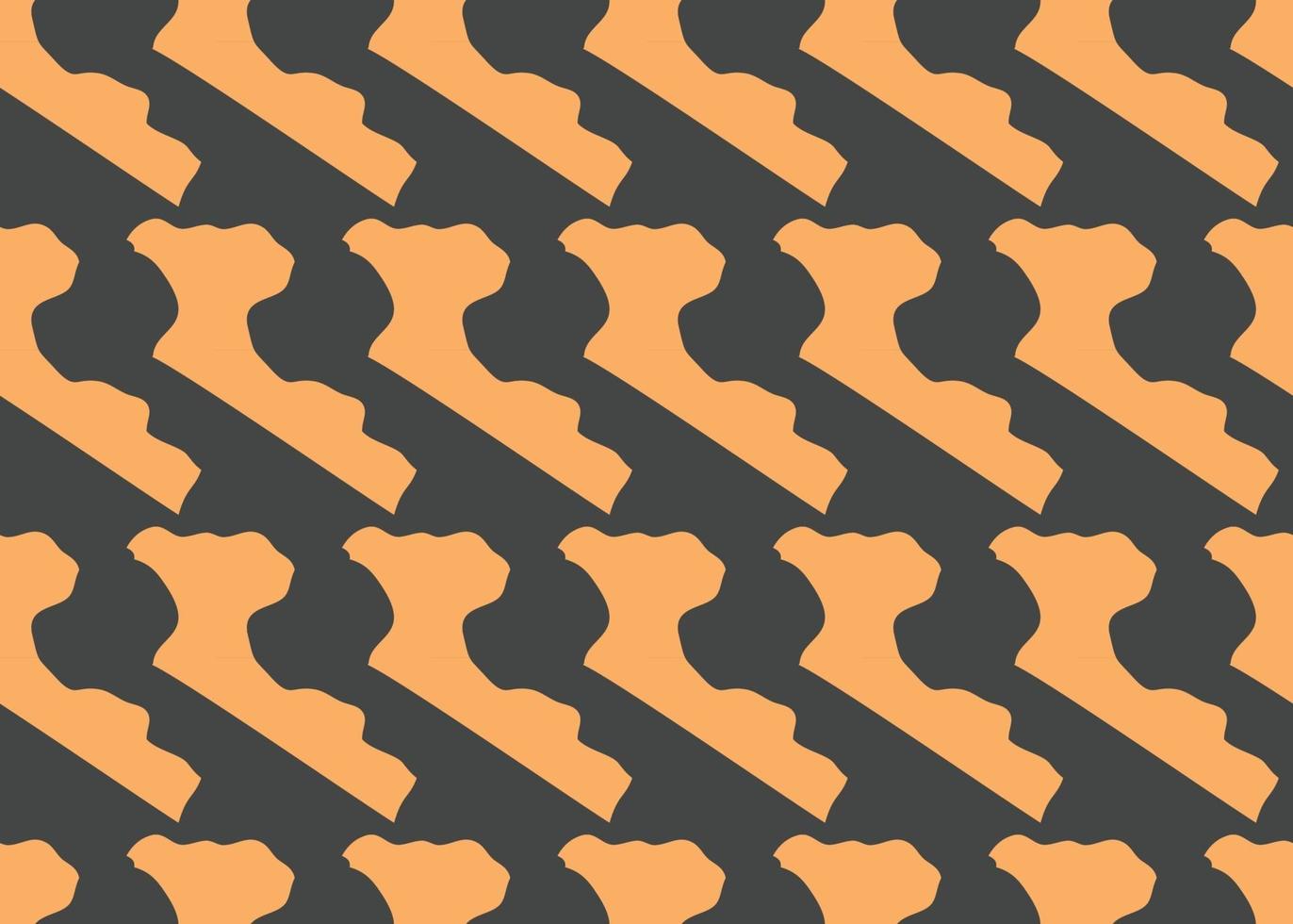 Vector texture background, seamless pattern. Hand drawn, black, orange colors.