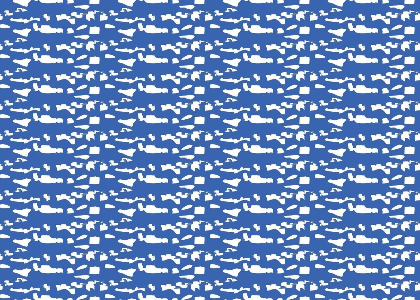 Vector texture background, seamless pattern. Hand drawn, blue, white colors.