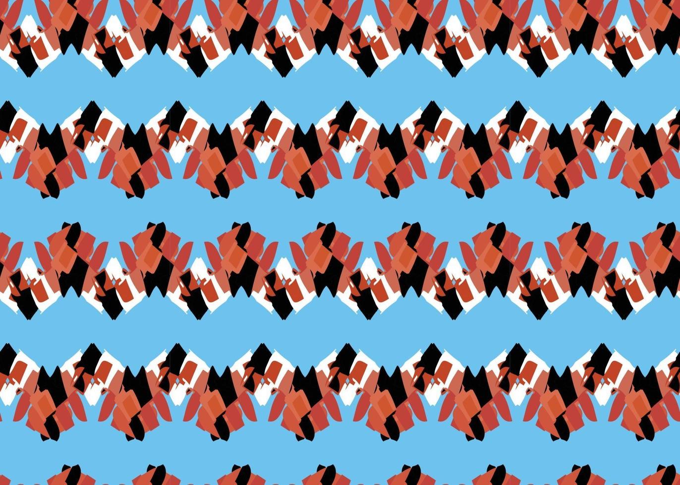 Vector texture background, seamless pattern. Hand drawn, blue, red, black, white colors.