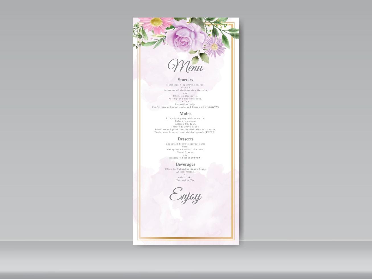 wedding card invitation with beautiful floral hand drawn vector